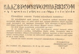 ** T2 Ébredjünk Nemes Turáni Mivoltunk Tudatára! Rovásírás. Tudományos Ősierkölcskutató Testület E. B. Held J. Könyvnyom - Zonder Classificatie