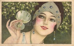 ** T2/T3 Lady With Mistletoe, Italian Art Postcard, CCM No. 2523. S: A. Bertiglia (EK) - Unclassified