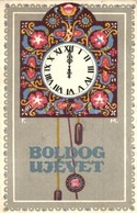 * T2/T3 Boldog Újévet! Rigler József Ede Kiadása (R. J. E.) / Hungarian New Year Greeting Art Postcard. S: F. M. (EK) - Unclassified