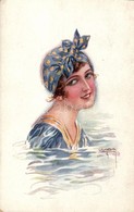 * T2 Italian Art Postcard, Bathing Lady, Erkal No. 327/6. S: Usabal - Non Classés