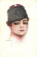 T3 Italian Art Postcard, Lady In Soldiers Hat, P.F.B. No. 3892/4, S: Usabal - Unclassified