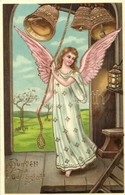 T2 Húsvéti üdvözlet / Easter Greeting, Angel, M. S. I. B. 14210 Golden, Litho, Emb. - Unclassified