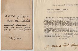 VP13.103 - RIO DE JANEIRO 1925 / 48 - 2 Lettres De Mr Le Capitao MILTON DE FREITAS ALMEIDA  Pour Mr Le Gal GAMELIN - Documents
