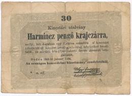 1849. 30kr 'Kossuth Bankó' T:III- Szakadások
Adamo G103 - Non Classés