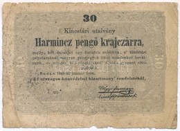 1849. 30kr 'Kossuth Bankó' Csillagos Sorozatszámmal T:III-,IV
Adamo G103A - Non Classés