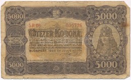 1923. 5000K 'Magyar Pénzjegynyomda Rt. Budapest' T:III-
Adamo K39 - Non Classés