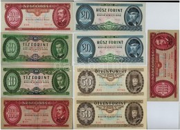 9db-os Vegyes Magyar Forint Bankjegy Tétel, Közte 1949. 100Ft T:I-III - Non Classés