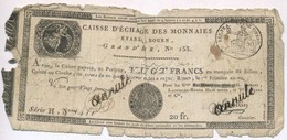 Franciaország / Rouen 1797-1803. 20Fr 'annulé (érvénytelen)' Felülbélyegzéssel T:IV 
France / Rouen 1797-1803. 20 Francs - Non Classés