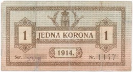 Lengyelország / Galícia / Lwów 1914. 1K T:III- Ragasztás 
Poland / Galicia / Lwów 1914. 1 Korona C:VG Sticked - Zonder Classificatie
