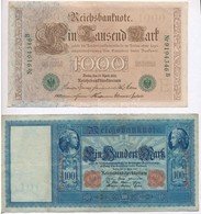 Német Birodalom 1910. 100M + 1000M T:III
German Empire 1910. 100 Mark + 1000 Mark C:F - Non Classés