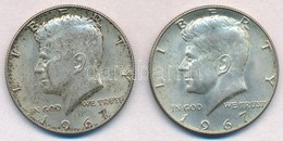 Amerikai Egyesült Államok 1967. 1/2$ Ag 'Kennedy' (2x) T:1- Kis Patina 
USA 1967. 1/2 Dollar Ag 'Kennedy' (2x) C:AU Smal - Non Classés