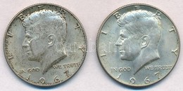 Amerikai Egyesült Államok 1967. 1/2$ Ag 'Kennedy' (2x) T:1- Kis Patina 
USA 1967. 1/2 Dollar Ag 'Kennedy' (2x) C:AU Smal - Sin Clasificación