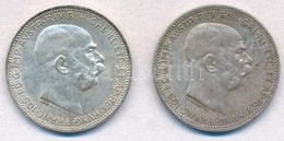 Ausztria 1912-1914. 1K Ag 'Ferenc József' (2xklf) T:1-,2 Austria 1912-1914. 1 Corona Ag 'Franz Joseph' (2xdiff) C:AU,XF - Unclassified