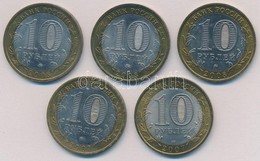 Oroszország 2007-2008. 10R (5xklf) T:1-,2 
Russia 2007-2008. 10 Rubles (5xdiff) C:AU,XF - Unclassified