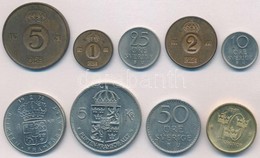 Svédország 1961-1991. 1ö-10K (9xklf) T:1-,2
Sweden 1961-1991. 1 Ore - 10 Kronor (9xdiff) C:AU,XF - Unclassified