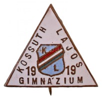 1919. 'Kossuth Lajos Gimnázium' Zománcozott Fém Jelvény (19mm) T:2 Tű Elferdült - Ohne Zuordnung