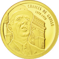 Benin, 1500 Francs CFA, Charles De Gaulle, 2010, FDC, Or - Benin