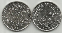 Bolivia 50 Centavos 1939. High Grade - Bolivie