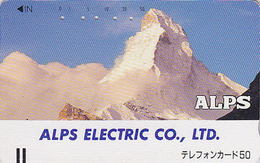 Télécarte Ancienne Japon / 110-40539 - Site SUISSE MATTERHORN - Japan Front Bar Phonecard / B - Schweiz Switzerland - Mountains