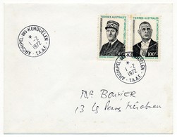 TAAF - Enveloppe Affr 50F + 100F Général De Gaulle - Archipel Des Kerguelen - 1.2.1972 - FDC