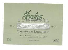 ETIQUETTE VIN COTEAUX DU LANGUEDOC BERLOUP SCHISTELL 1994 BERLOU - Languedoc-Roussillon