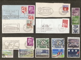 Aéroports - Petit Lot De 11 Timbres° , 5 Flammes - Bahrain - Vienne - Berlin - Francfort - Genève - Orly - Toulon - Bâle - Vrac (max 999 Timbres)