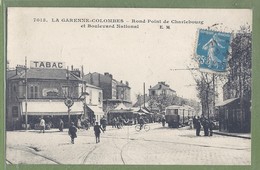 CPA - HAUTS DE SEINE - LA GARENNE COLOMBES - RP DE CHARLEBOURG & BD NATIONAL - Commerces, Manège, Tramway - E.M./7015 - La Garenne Colombes