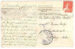 PARIS 8 Bld Des Italiens 10 C Semeuse DEFAUT Arrivée Constantinople GGALATA Bureau Turc Ob 27 12 1913 Yv 138 - Briefe U. Dokumente