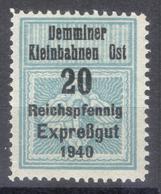 Alte Marke , Demminer Kleinbahnen Ost 1940 MNH Demmin Eisenbahn , Kleinbahn , Mecklenburg !!! - Demmin