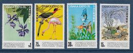 SINGAPORE - YVERT N° 108/111 * MLH - COTE = 25 EUR. - OISEAUX / POISSONS / FLEURS - Singapore (1959-...)