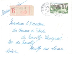 VANDENESSE Nièvre Lettre Recommandée 85 C Viaduc Chaumont Yv 1240 - Storia Postale