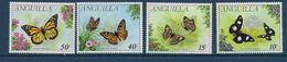 ANGUILLA - YVERT N° 92/95 ** MNH - COTE = 11 EUR. - FAUNE ET FLORE - PAPILLONS - Anguilla (1968-...)