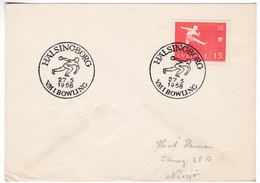 K69 Championnats Du Monde De Bowling Halsingborg 27. 5 1958 Bowling  World Championships Sweden Postmark - Pétanque