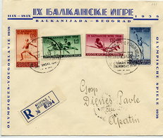 YUGOSLAVIA 1938 Balkan Games Set On FDC.  Michel 362-65 - FDC