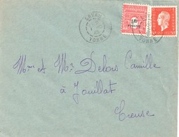 2999 CAVAU Yonne Lettre Dulac 50 C Vermillon Yv 685 Arc De Triomphe 1,50 F Yv 708 Ob 1 10 45 - Covers & Documents