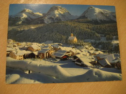 SCUOL TARASP VULPERA Winter Sport Alpine Heilbad Spa Thermal Health Cancel Post Card Grisons Graubunden Inn Switzerland - Tarasp