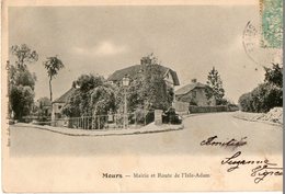 95. CPA. MOURS.  Mairie Et Route De L'Isle Adam. 1905. - Mours