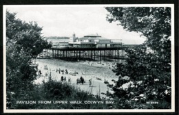 Ref 1230 - Early Postcard - Pavilion From Upper Walk Colwyn Bay Pier - Denbighshire Wales - Denbighshire