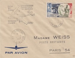 LETTRE. 5 3 1030. INDOCHINE-FRANCE. 20° ANNIVERSAIRE PREMIERE LIAISON PAR AIR FRANCE. HAIPHONG-PARIS - 1927-1959 Cartas & Documentos