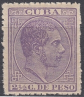 1884-198 CUBA ESPAÑA SPAIN.  2 1/2c LILA. 1884. ALFONSO XII. Ed.96. MNH. - Voorfilatelie