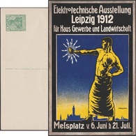Allemagne 1912 Entier Timbré Sur Commande. Exposition électrotechnique Pour La Publicité Et L'agriculture. Leipzig - Elettricità