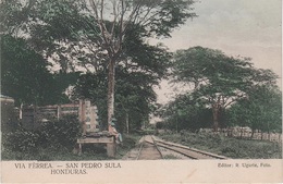 AK Honduras Via Fèrrea San Pedro Sula Railway Station Train Line Linea Estacion Tren Gare Bahnhof Zug Amerique Centrale - Honduras