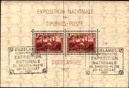 72620) 1937 Lussemburgo Expo Filatelica BF N. 2 Dudelange-USATO - Oblitérés