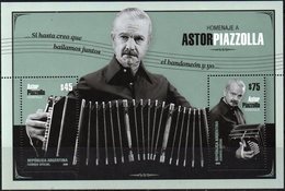 Argentina 2018 ** Homenaje Astor Piazzolla. Música. Bandoneon. Tango. - Blocchi & Foglietti