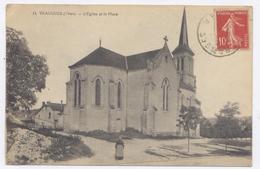 VEAUGUES, L'Eglise Et La Place - 1919 - Other Municipalities