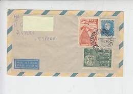 BRASILE  1959 - Yvert 643-671 - Ferrovie - Letttera Per La Spagna - Covers & Documents