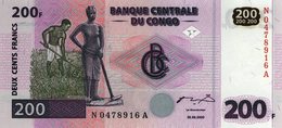 Congo Dem Rep 200 Francs 2000 P-95 UNC  D-0142 - République Démocratique Du Congo & Zaïre