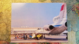 OLD USSR AIRPORT PLANE  Postcard Anapa Aeroport  1980s TU 134 Plane Avion AEROFLOT - Aerodrome