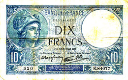 BILLET / 10 FRANCS  MINERVE  TB 16-1-1941 - 10 F 1916-1942 ''Minerve''