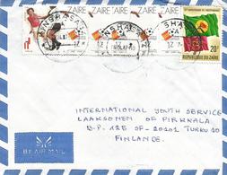 DRC RDC Zaire Congo 1987 Kinshasa 14 World Cup Football Spain 1Z Independence Flag 20Z Cover - Oblitérés